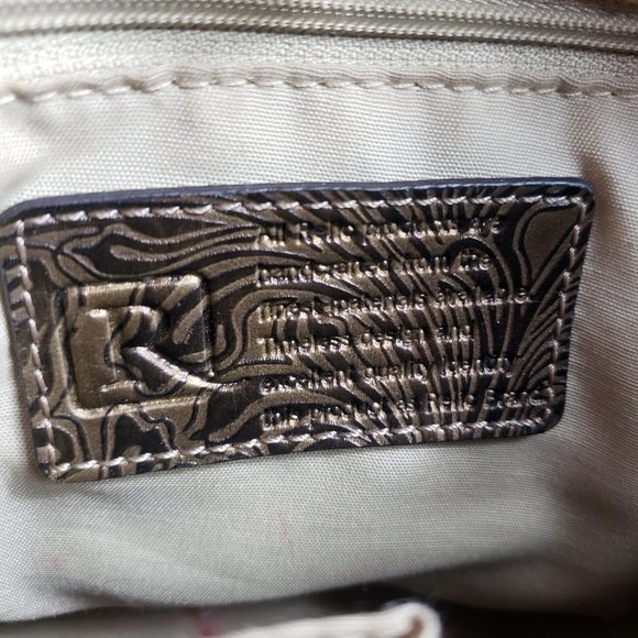 Relic Women's Cream Leather Studded Lined Canvas Purse Shoulder Bag - Picture 11 of 12